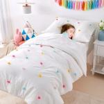 White Childrens Cotton Bedding Jacquard Tufted Dot Crib Bed Sheets Set for sale