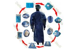 China SMS 45gsm Sterile Disposable Surgical Gown With Double Layers Packing supplier
