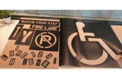China Custom Design No Parking Letter Stencil PVC For Public Place Black supplier