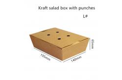 China Salad Kraft Paper Take Away Box Microwavable Disposable With Punches supplier