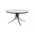 Steel Frame Round Outdoor Garden Table 5mm Tempered Glass for sale