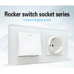 Tempered Glass Panel Vintage Sockets And Switches Home Push Switch Socket Combo for sale