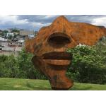 Outdoor Rusty Corten Steel Face Sculpture For Landscape for sale