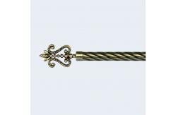 China Anti-Brass Beaded Flower Finial 28mm 3m Twisted Curtain Pipe With Single Bracket supplier