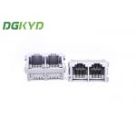 Multi Port Surface Mount Rj45 Connector Gray Unshielded 8 pin DIP PCB Mount for sale