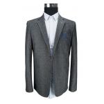 Deep Grey Mens Casual Blazer Jacket Worsted Business Button Fly Pant Closure Type for sale