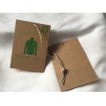 3 Colors Brown Kraft Paper Hang Tag , 3mm Cotton / Linen Cord Custom Garment Hang Tags for sale