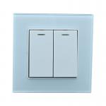 Tempered Glass Panel Plastic button Wall Light Switch Rohs Certificate for sale