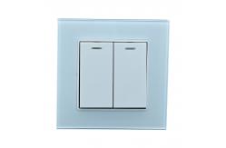 China Tempered Glass Panel Plastic button Wall Light Switch Rohs Certificate supplier
