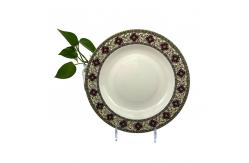 China Durable Melamine Round Plate Tasteless Ripple Dinnerware Salad Plate supplier