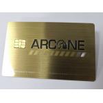 Metal Gold Small Contact IC Chip Bank Card With Magnetic Stripe Signature Panel
