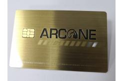 China Metal Gold Small Contact IC Chip Bank Card With Magnetic Stripe Signature Panel supplier