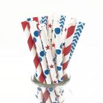 Colorful Spoon Milkshake Paper Drinking Straws 197mm Length