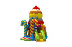 China Attractive Tarpaulin Candy Bouncy Castle Inflatable Jump House Combo supplier