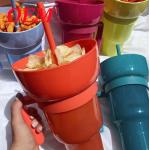 Popcorn Container With Straw Food Safe Popcorn Bucket for sale