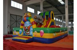 China Circus Elephant Clown Inflatable Fun City Digital Printing For Amusement Park supplier
