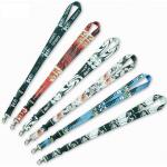 Dye Sublimation Printing Lanyard , Polyester Nylon Id Card Lanyards for sale