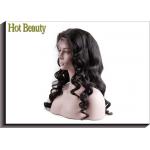 10 Double Drawn Curly Hair , Medium Brown Full Lace Human Hair Wigs for sale