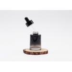 Luxury Black Essential Oil Bottle Dropper Serum Glass Cylinder Cosmetic for sale