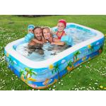 Children Square Shape Blue PVC Inflatable Swimming Pools for sale