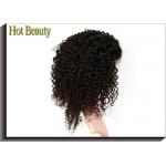 Black 8A Glueless Deep Curl Human Hair Front Lace Wigs With 130% Density