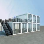 20ft Flat Pack Container Homes Prefab With Two Bedrooms For Home Villa Mall for sale