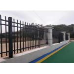 Flat Top Tubular Steel Fence Panels 100mm Picket Distance Square Pipe Horizontal Rail for sale