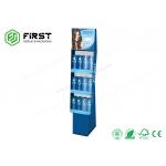 Supermarket Shampoo Cardboard Floor Displays Full Color Printed With 3 Shelves for sale