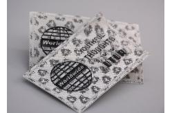 China Printed With Black Shiny Logos Custom Silicone Labels For Clothing supplier