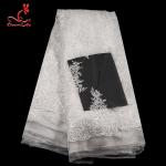 3D Floral Stretch Wedding Bridal Embroidered Tulle Lace Fabric By The Yard for sale