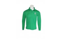 China Green 180gsm Men's Long Sleeve Shirts With Embroidery Lapel Collar supplier