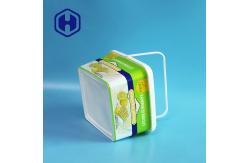 China Eco Friendly IML Plastic Containers Custom Square 2L Plastic Cracker Biscuit Packaging Box supplier
