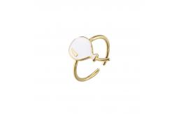 China Balloon Dripping Oil Rings Adjustable 14k Gold Enamel Ring ODM supplier