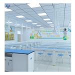 Movable Classroom Lab Furniture , Anti Corrosion Student Lab Furniture With Cabinet for sale