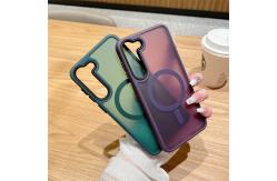 China Translucent Matte Magnetic Magsafe Phone Case Shockproof For Samsung S24 S25 Ultra supplier