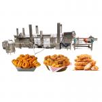 Small Scale Conveyor Belt Automatic Frying Machine Continuous Fryer for sale