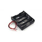 5.7x6.2x1.5cm 4AA Flat Battery Holder PVC Storage Box With Wire Lead for sale