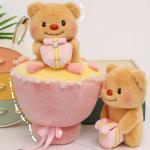 Unique Chinese Valentine's Day 520 Gift Cute Butter Bear Doll Bouquet in Multiple Color for sale