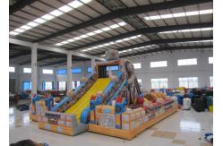 China Top Inflatable Robot  City Bounce Jumpers , Commercial Fun Bounce House With Big Slide supplier