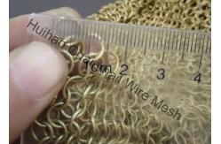 China Space Divider Metal Mesh Drapery , Hotel Curtain Brass Wire Chainmail Ring Mesh supplier