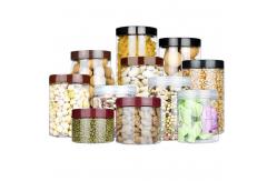 China 55mm Clear Round Plastic Storage Jars With Aluminum Lids Explosion Proof supplier