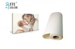 China Waterproof Coating Giclee Eco Solvent Media , 260gsm Silky Polyester Glossy Inkjet Canvas Rolls supplier
