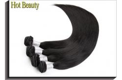 China Custom Peruvian Remy Virgin Human Hair Extensions For Women , Black Straight supplier
