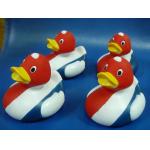 Promotional Flag Colored Squeezing Rubber Ducks , Soft Squeezing Tiny Plastic Ducks  for sale