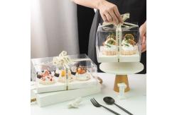 China OEM PET Cupcake Transparent Clear Box Folding Carry Out With Divider Handle supplier