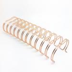 1.4mm Thick Rose Gold Coil Rose Gold Metallic Binding Spiral Wire Twin Loop for sale