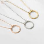 Stainless Steel Simple Layered Necklace Circle Pearl Pendant Clavicle Chain Choker