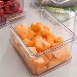 Clear Fresh Storage Stackable Plastic Fridge Organizer With Cover