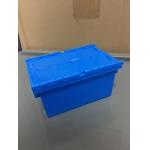 Small Size 120*80*60 mm Plastic Stack Nest Tote Boxes Attached Lids for sale