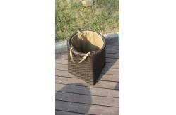China Resin Wicker Storage Box , Grey Synthetic Rattan Storage Case supplier